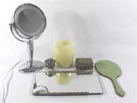 Vanity & Revlon Mirrors, Trinket Boxes, Candle