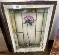 LEADED/STAINED GLASS ART IN WINDOW SASH