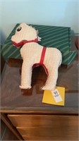 Vintage 1950s Oilcloth Vinyl Stuffed Horse with