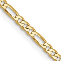 14K -Flat Figaro with Lobster Clasp Chain