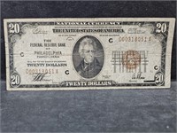 1929 US Currency $20 Bill