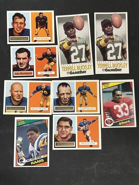 9 Assorted Football Cards