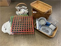 Longaberger basket & organizing rack.