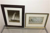 2 Framed Sail Boat Pictures