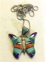 Sterling Silver Indian Handmade Signed Butterfly