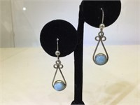 Sterling Silver earrings with Light Blue Stones
