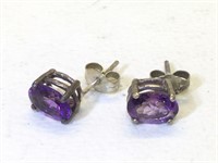 Sterling Silver earrings with Amethyst Stones