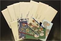 US Coins 25 Mint Sets in Envelopes, 1970s-1990s