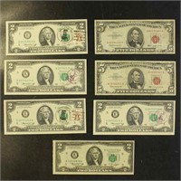 US Paper Money Small Accumulation, 2 1963 Red Seal