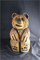 Hand Carved Wood Bear Statue