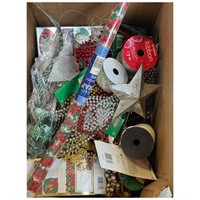 Box of Assorted Christmas Wrapping Supplies