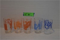 Vintage Character Juice Glasses