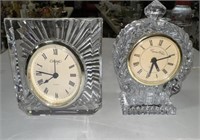 2-SMALL CRYSTAL GLASS CLOCKS