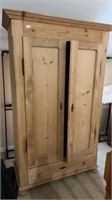 Pine Adjustable Shelf Armoire w/Drawer
