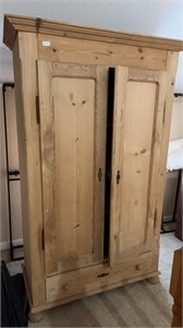 Pine Adjustable Shelf Armoire w/Drawer