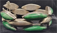 Moren Sterling .925 & Green Stone Bracelet