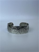 Kirk Stieff Engraved Pewter Cuff Bracelet