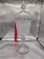 Vintage Indiana glass diamond point glass compote