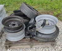 (BP) Tires and Car Parts: 2 Light Gray Wheels and