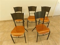 5 Metal / Wooden Chairs