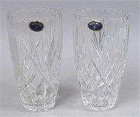 Pair of Bohemia Clear Crystal Vases