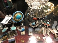AMERICAN INDIAN BLUE TURQUOISE JEWELLERY