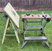 Skillsaw table and Black & Decker Workmate table.