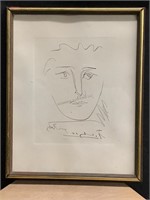 Framed Orig. Picasso Etching w/COA - Pour Roby -