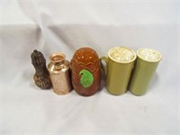 (2) Vintage Light Green Salt and Pepper Shakers