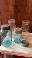 Vintage Canning Mason jars, 2 hazel atlas with