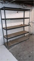 Meatal and Wood Shelving Unit
