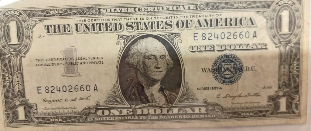 1957 SILVER CERTIFICATE Dollar bill (A)