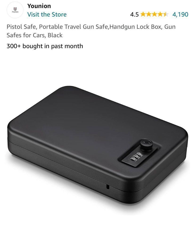 Pistol Safe, Portable Travel Gun Safe,