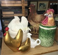 LOT OF ROOSTER DECOR