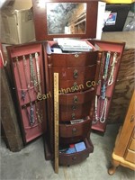 JEWELRY CABINET W/ CONTENTS