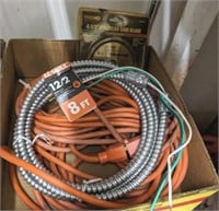 TRAY OF ELECTRICAL CORDS
