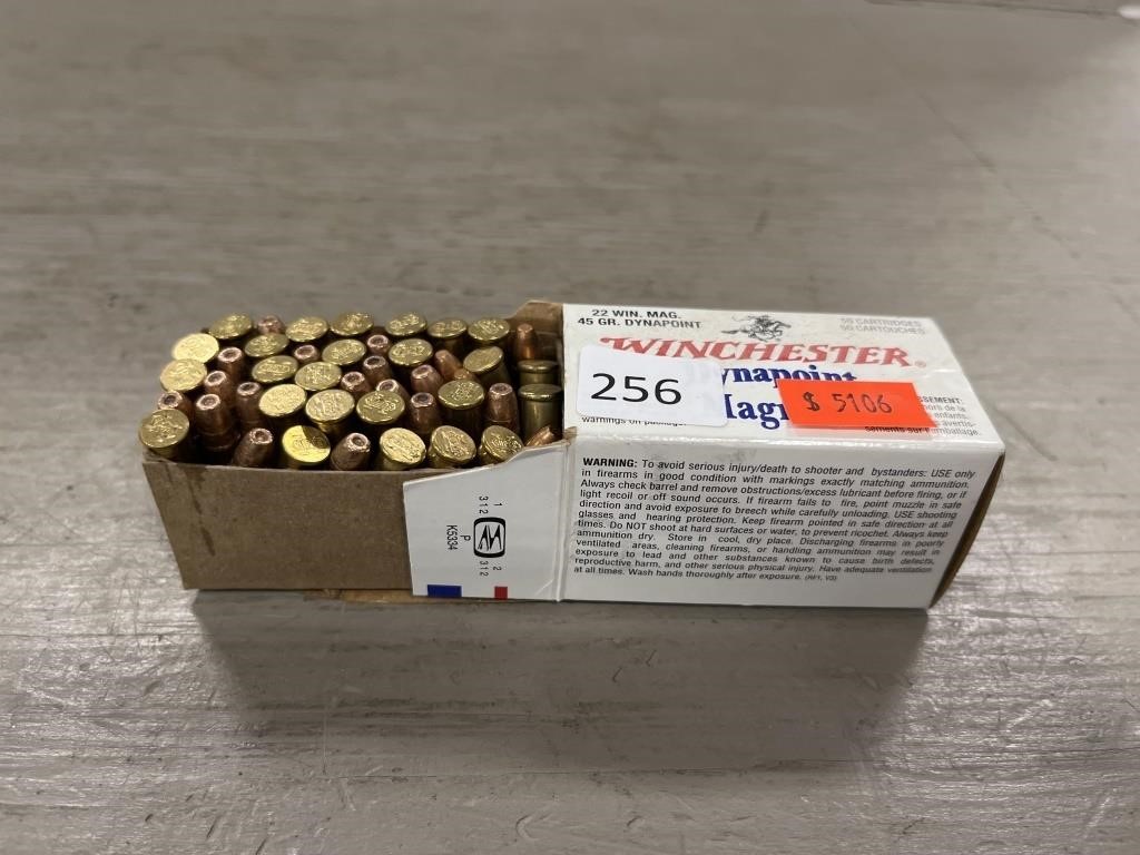 Box of 22 Win Mag Ammo