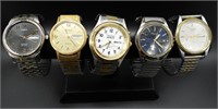 (5) MEN's STRETCH BAND WRIST WATCH