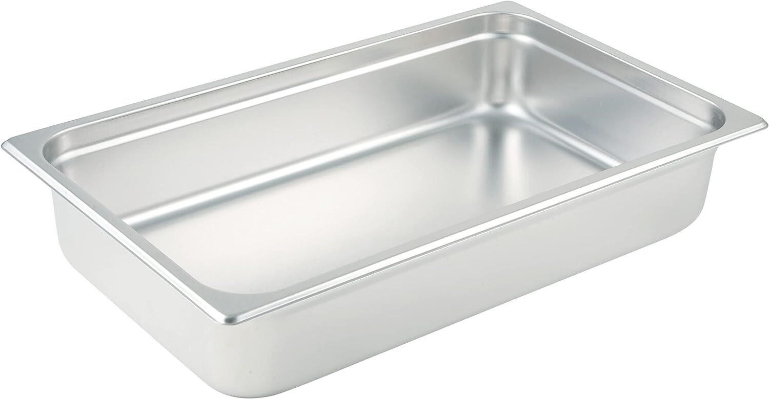 Winco Steam Pan  Full-Size 4-Inch  Stainless