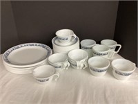 55 Pieces Corning Corelle Old Town Blue Dishes