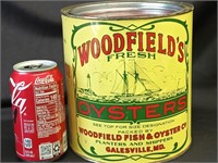 Oyster Tin, "Woodfield's" Fresh Oysters one