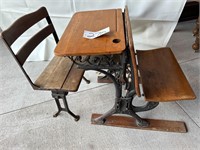 Antique student desk and chair