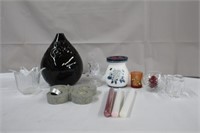 Candle lot, 10" down to 1.25", wax melter and