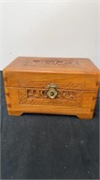 6”x10” wooden box with foreign money