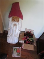 christmas items & wood santa hanging