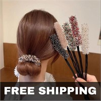 NEW Women Easy Hair Bun Maker Floral crystal Updo