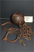 Yuma Prison Shackles Ball/Chain/Handcuffs/Key