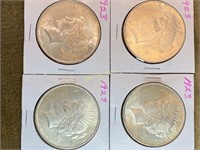 4 1923  Peace Silver Dollars