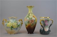 Limoges Porcelain Loving Cup & Vases
