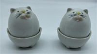 Porcelain Cat Salt & Pepper Shakers - Japan